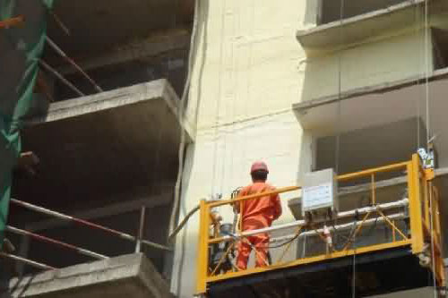 外墻保溫材料一般都有哪幾種 保溫施工隊用噴涂機(圖4) 外墻保溫材料施工