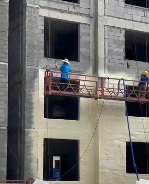 樓房外墻保溫層發(fā)泡聚氨酯噴涂設(shè)備(圖3) 樓房外墻保溫層發(fā)泡聚氨酯噴涂案例